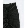 imageSOLY HUX Swim Cover Ups for Women Ruched Split Hem Cover Up Skirt Beach Bikini SwimwearPlain Black