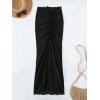 imageSOLY HUX Swim Cover Ups for Women Ruched Split Hem Cover Up Skirt Beach Bikini SwimwearPlain Black