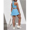 imageSOLY HUX Toddler Girls 2 Piece Workout Outfits Crop Tank Tops and Skort Skirt SetPlain Light Blue