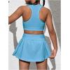 imageSOLY HUX Toddler Girls 2 Piece Workout Outfits Crop Tank Tops and Skort Skirt SetPlain Light Blue
