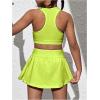imageSOLY HUX Toddler Girls 2 Piece Workout Outfits Crop Tank Tops and Skort Skirt SetPlain Mustard Yellow