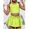 imageSOLY HUX Toddler Girls 2 Piece Workout Outfits Crop Tank Tops and Skort Skirt SetPlain Mustard Yellow