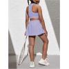 imageSOLY HUX Toddler Girls 2 Piece Workout Outfits Crop Tank Tops and Skort Skirt SetPlain Purple