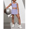 imageSOLY HUX Toddler Girls 2 Piece Workout Outfits Crop Tank Tops and Skort Skirt SetPlain Purple