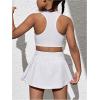 imageSOLY HUX Toddler Girls 2 Piece Workout Outfits Crop Tank Tops and Skort Skirt SetPlain White