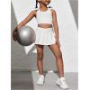 imageSOLY HUX Toddler Girls 2 Piece Workout Outfits Crop Tank Tops and Skort Skirt SetPlain White