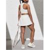 imageSOLY HUX Toddler Girls 2 Piece Workout Outfits Crop Tank Tops and Skort Skirt SetPlain White