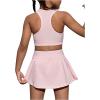 imageSOLY HUX Toddler Girls 2 Piece Workout Outfits Crop Tank Tops and Skort Skirt SetSolid Pink