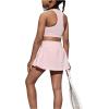 imageSOLY HUX Toddler Girls 2 Piece Workout Outfits Crop Tank Tops and Skort Skirt SetSolid Pink
