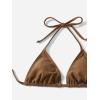 imageSOLY HUX Womens 3 Piece Swimsuits Print Halter Triangle Tie Side Bikini Bathing Suit with Cover Up Beach SkirtMocha Brown Tropical
