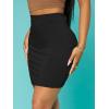 imageSOLY HUX Womens Basic High Waisted Elastic Solid Pencil Sexy Bodycon Mini SkirtBlack