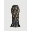 imageSOLY HUX Womens Floral Lace Skirt Set 2 Piece Sleeveless Top and Bodycon Fishtail Skirts Summer Coquette OutfitsBlack and Apricot
