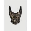 imageSOLY HUX Womens Floral Lace Skirt Set 2 Piece Sleeveless Top and Bodycon Fishtail Skirts Summer Coquette OutfitsBlack and Apricot