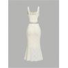 imageSOLY HUX Womens Floral Lace Skirt Set 2 Piece Sleeveless Top and Bodycon Fishtail Skirts Summer Coquette OutfitsPure Apricot
