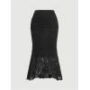 imageSOLY HUX Womens Floral Lace Skirt Set 2 Piece Sleeveless Top and Bodycon Fishtail Skirts Summer Coquette OutfitsSolid Black