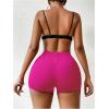 imageSOLY HUX Womens Fringe Trim Wrap High Waist Skort Rhinestone Asymmetrical Hem Skirt ShortsPlain Hotpink