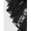 imageSOLY HUX Womens Goth Lace Ruffle Hem Long Skirt High Waist Bodycon Fishtail SkirtsPure Black