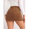 imageSOLY HUX Womens High Waisted Bodycon Mini Skirts Casual Summer A Line Corduroy Skirt with PocketsCoffee Brown