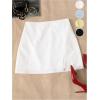 imageSOLY HUX Womens High Waisted Mini Skirts Side Slit Bodycon Summer Going Out SkirtSolid White