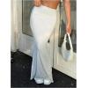 imageSOLY HUX Womens High Waisted Ruched Maxi Skirt Bodycon Casual Going Out Long SkirtsSolid Grey