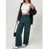 imageSOLY HUX Womens Plaid Pants Gingham High Waisted Baggy Straight Leg Casual Long TrousersArmy Green Plaid