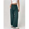 imageSOLY HUX Womens Plaid Pants Gingham High Waisted Baggy Straight Leg Casual Long TrousersArmy Green Plaid