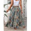 imageSOLY HUX Womens Plus Size Boho Paisley Print Maxi Skirt Shirred High Waisted Ruffle Beach Vacation Flowy SkirtsMulticolor