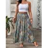 imageSOLY HUX Womens Plus Size Boho Paisley Print Maxi Skirt Shirred High Waisted Ruffle Beach Vacation Flowy SkirtsMulticolor