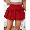 imageSOLY HUX Womens Plus Size Y2K Bubble Skirt Elastic High Waisted Ruffle Hem A Line Mini SkirtPure Red