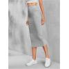 imageSOLY HUX Womens Solid Elastic High Waisted Bodycon Pencil Long SkirtPlain Grey