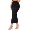imageSOLY HUX Womens Solid Elastic High Waisted Bodycon Pencil Long SkirtSolid Black