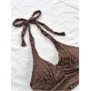 imageSOLY HUX Womens Summer 2 Piece Set Halter Neck Crop Top and Flowy Mini Skirts Beach Vacation OutfitsPlain Brown