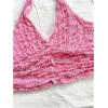 imageSOLY HUX Womens Summer 2 Piece Set Halter Neck Crop Top and Flowy Mini Skirts Beach Vacation OutfitsPlain Pink