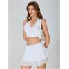 imageSOLY HUX Womens Summer 2 Piece Set Halter Neck Crop Top and Flowy Mini Skirts Beach Vacation OutfitsPlain White