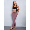 imageSOLY HUX Womens Y2K Skirt Long Split Solid Maxi Casual Pencil Bodycon Skirts Cargo Skirt with PocketsPlain Burgundy