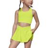 imageSOLY HUX Toddler Girls 2 Piece Workout Outfits Crop Tank Tops and Skort Skirt SetPlain Mustard Yellow
