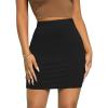 imageSOLY HUX Womens Basic High Waisted Elastic Solid Pencil Sexy Bodycon Mini SkirtBlack