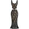 imageSOLY HUX Womens Floral Lace Skirt Set 2 Piece Sleeveless Top and Bodycon Fishtail Skirts Summer Coquette OutfitsBlack and Apricot