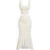 imageSOLY HUX Womens Floral Lace Skirt Set 2 Piece Sleeveless Top and Bodycon Fishtail Skirts Summer Coquette OutfitsPure Apricot