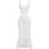 imageSOLY HUX Womens Floral Lace Skirt Set 2 Piece Sleeveless Top and Bodycon Fishtail Skirts Summer Coquette OutfitsSolid White