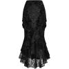imageSOLY HUX Womens Goth Lace Ruffle Hem Long Skirt High Waist Bodycon Fishtail SkirtsPure Black