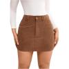 imageSOLY HUX Womens High Waisted Bodycon Mini Skirts Casual Summer A Line Corduroy Skirt with PocketsCoffee Brown