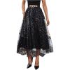 imageSOLY HUX Womens Polka Dots Mesh Tulle Skirt High Waisted Elegant Midi Skirts Party Tutu SkirtsBlack Multi