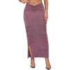 imageSOLY HUX Womens Y2K Skirt Long Split Solid Maxi Casual Pencil Bodycon Skirts Cargo Skirt with PocketsPlain Burgundy