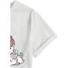imageSOLY HUX Girls Cartoon Graphic Tees Short Sleeve Cat Print Cute T Shirt Summer TopsWhite Cartoon