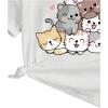 imageSOLY HUX Girls Cartoon Graphic Tees Short Sleeve Cat Print Cute T Shirt Summer TopsWhite Cartoon