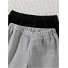 imageSOLY HUX Girls Elastic Waist Sweatpants Casual Thermal Lined Jogger Pants with Pockets 2 Piece SetGrey and Black