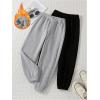 imageSOLY HUX Girls Elastic Waist Sweatpants Casual Thermal Lined Jogger Pants with Pockets 2 Piece SetGrey and Black