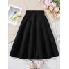 imageSOLY HUX Girls High Waisted Midi Skirts Button A Line Flowy Flared Elegant SkirtPure Black