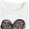 imageSOLY HUX Girls Leopard Skirt Outfits Two Piece Heart Print Short Sleeve T Shirt and Mesh Skirt SetBlack White Leopard